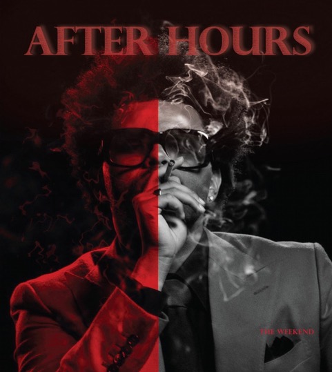 Featured above is Sarah Conti’s front cover artwork for an album. The front of the album features music artist, the Weeknd, split into two contrasting tones (red and black) and the title, After Hours, in red. The red hue gives the title the effect that it is glowing in the black background. 